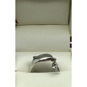 Sterling Silver Dolphin Ring Head Tail Friendship Harmony Good Luck Size 8
